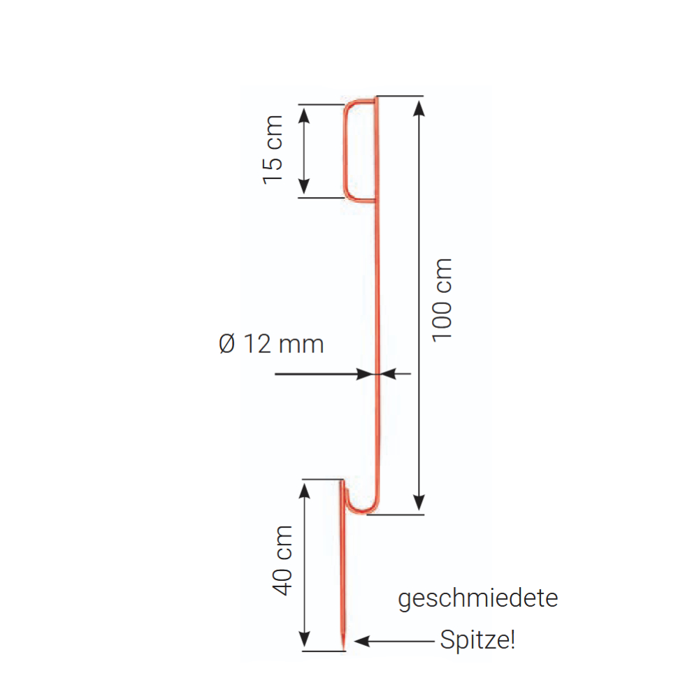 Slatted post with 1 bracket Ø 12 mm