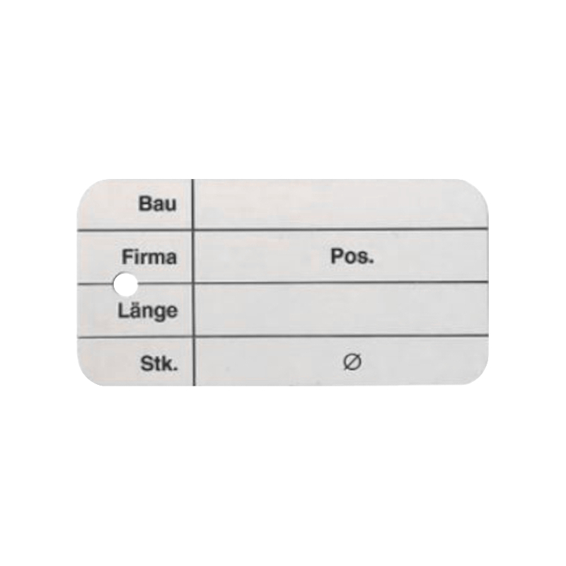 Positionsschilder weiß mit Aufdruck