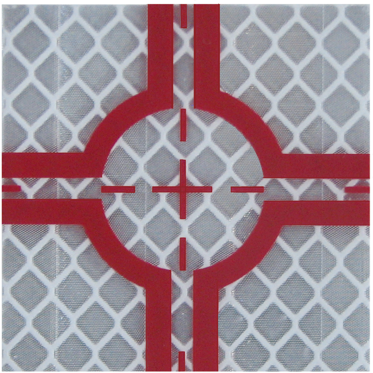 Reflektierende Zielmarke 6 x 6 cm FARBE: ROT