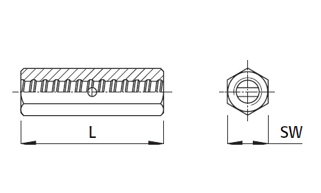 Kupplungsmutter  Ø 15,0 mm   rund