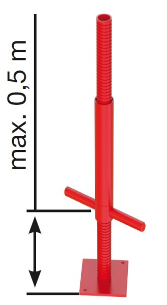 Verstellspindel lackiert bis max 0,5 Meter