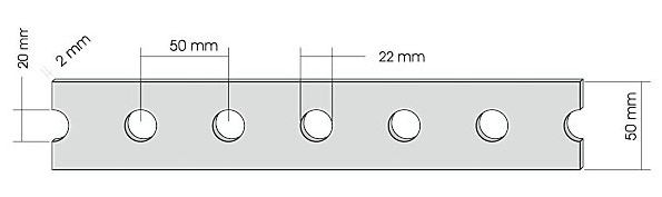 VIBA-Lochband 50 x 2,0 mm Loch Ø 20/22 mm