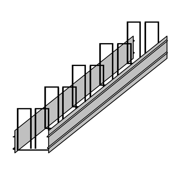 Aufkantungselement mit Fugenbandhalter für Sohle / Wand