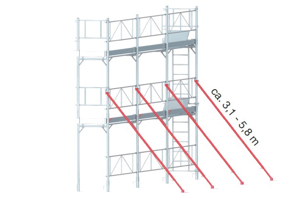 Supporting tube 3,1 - 5,8 m lacquered G 1100