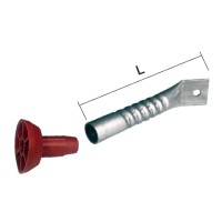 Ankerhülse Alu mit PVC - Haltestopfen und Doppelkopfnagel Ankerhülse Alu mit PVC - Haltestopfen und Doppelkopfnagel